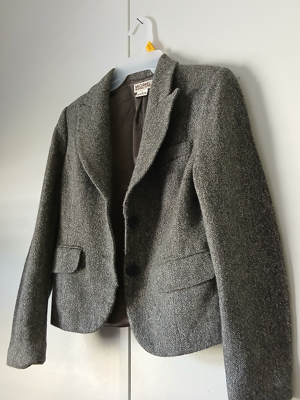 Michael Kors Gray Herringbone Tweed Blazer - Picture 3 of 6